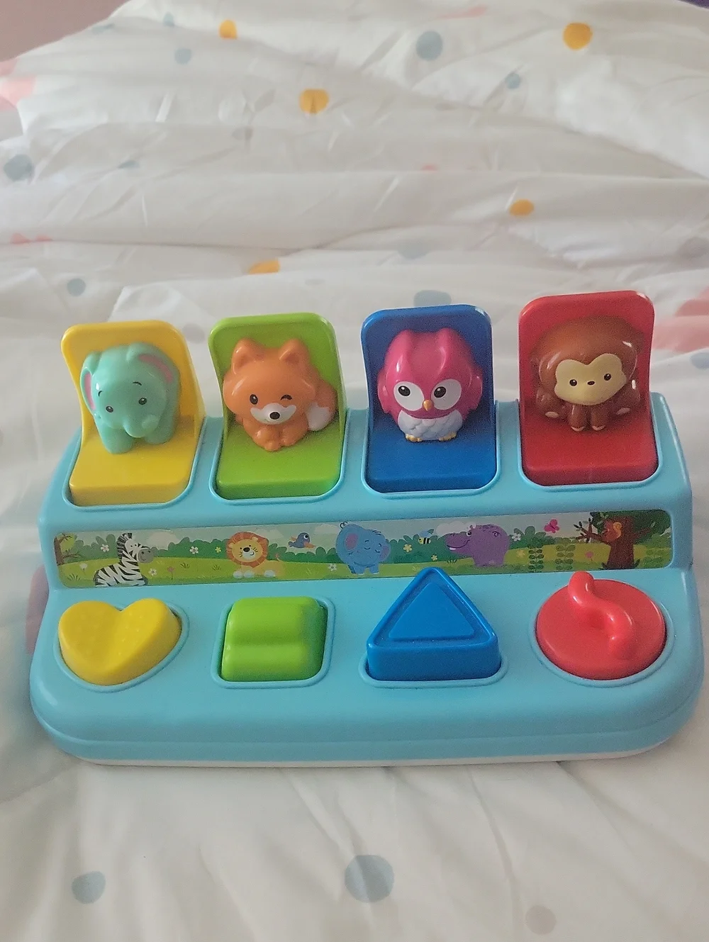 Pop-Up Animal Shape Sorter Toy - Blue, Yellow, Green, Red